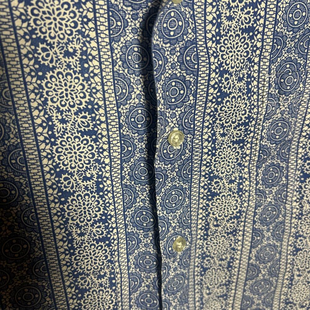 Vtg Sands Point Blue White Medallion Print Size 1… - image 5